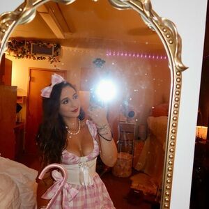 Lil Bo Peep Dolls Kill Size Small Pink Checkered Women's Halloween Costume